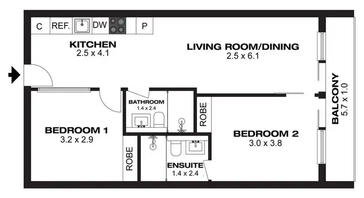 Floorplan of Homely apartment listing, 804/555 Swanston Street, Carlton VIC 3053
