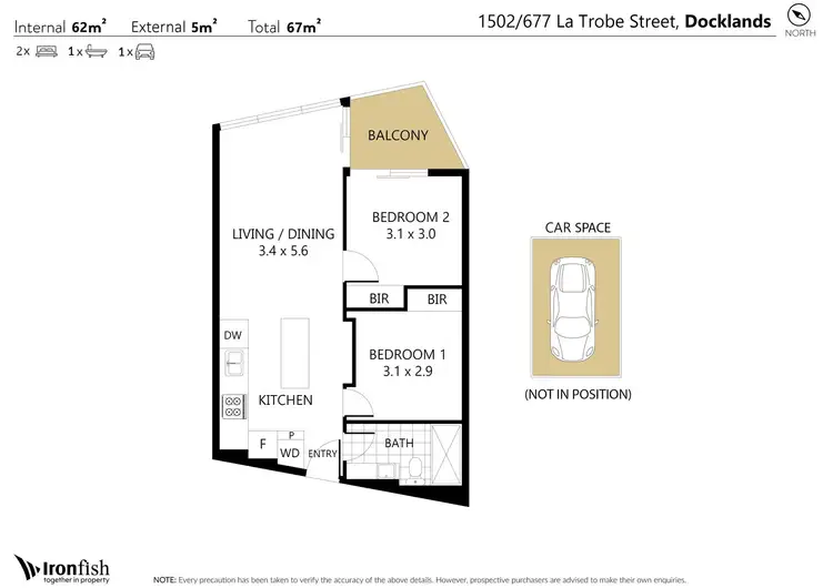 Floorplan of Homely apartment listing, 1502/677 La Trobe Street, Docklands VIC 3008