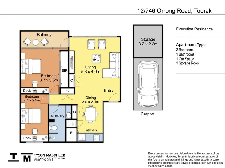 Floorplan of Homely apartment listing, 12/746 Orrong Road, Toorak VIC 3142