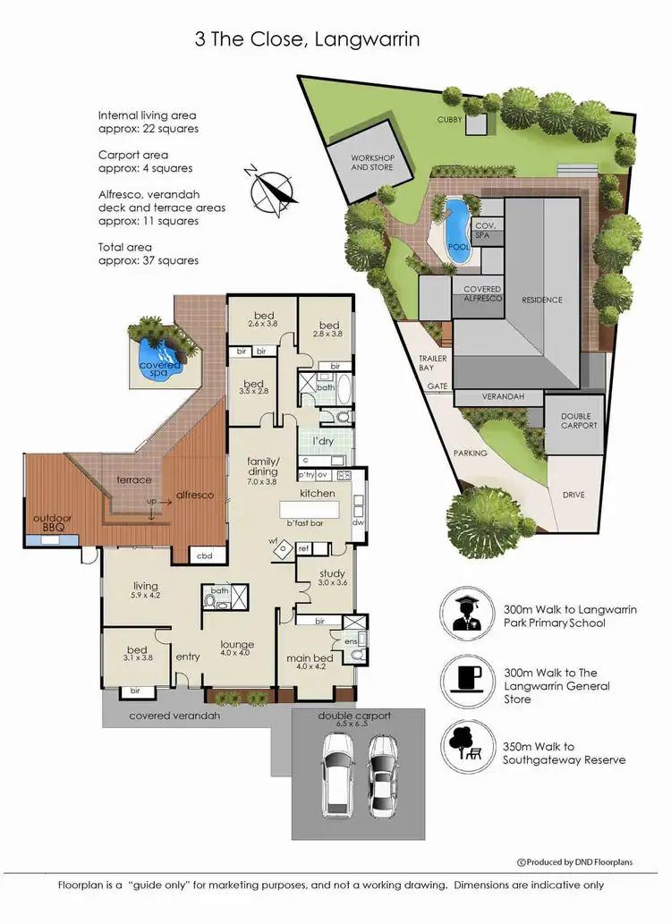 Floorplan of Homely house listing, 3 The Close, Langwarrin VIC 3910