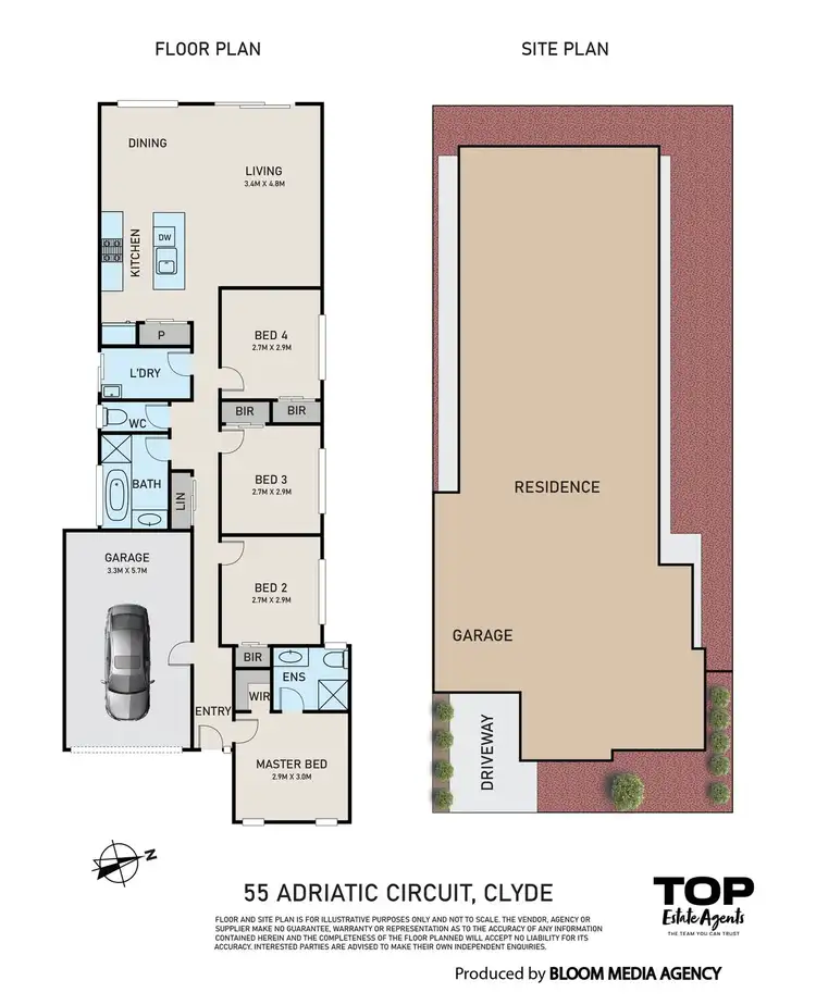 Floorplan of Homely house listing, 55 Adriatic Circuit, Clyde VIC 3978