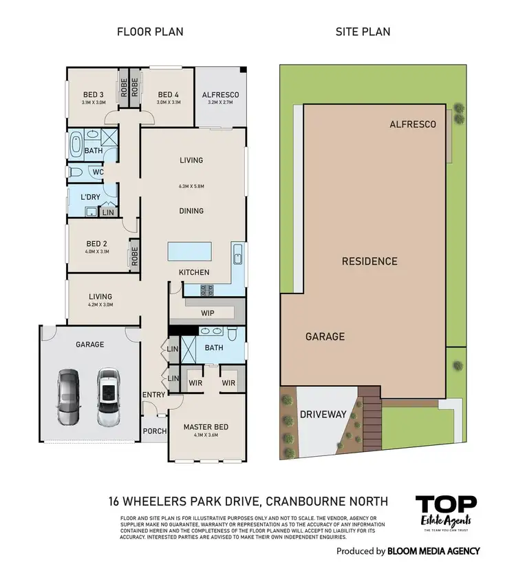 Floorplan of Homely house listing, 16 Wheelers Park Drive, Cranbourne North VIC 3977
