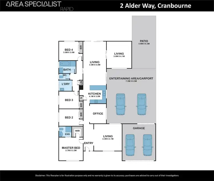 Floorplan of Homely house listing, 2 Alder Way, Cranbourne VIC 3977
