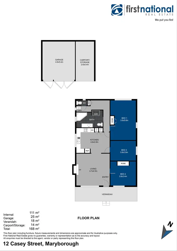 Floorplan of Homely house listing, 12 Casey Street, Maryborough VIC 3465