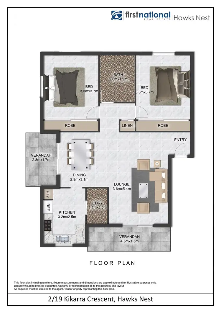 Floorplan of Homely apartment listing, 2/19 Kikarra Crescent, Hawks Nest NSW 2324