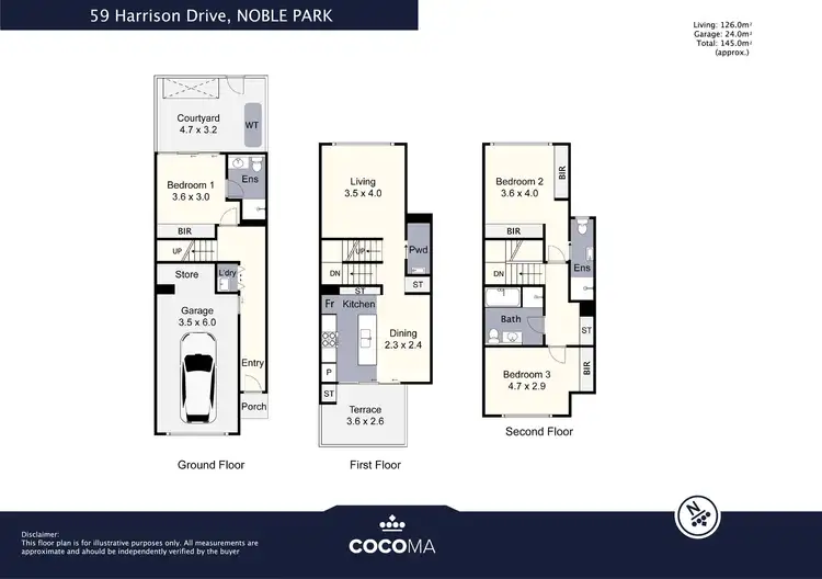Floorplan of Homely townhouse listing, 59 Harrison Drive, Noble Park VIC 3174