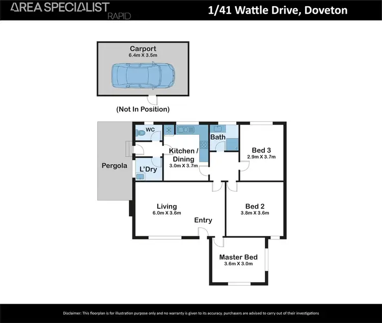 Floorplan of Homely unit listing, 1/41 Wattle Drive, Doveton VIC 3177