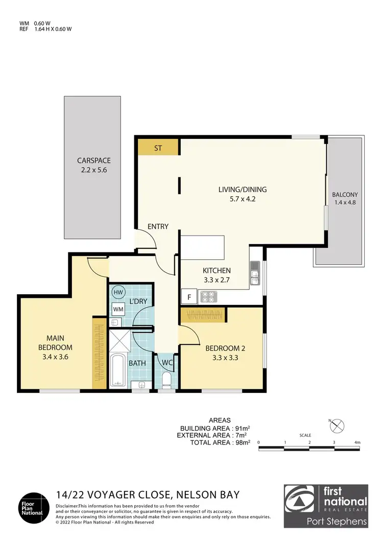 Floorplan of Homely apartment listing, 14/22 Voyager Close, Nelson Bay NSW 2315