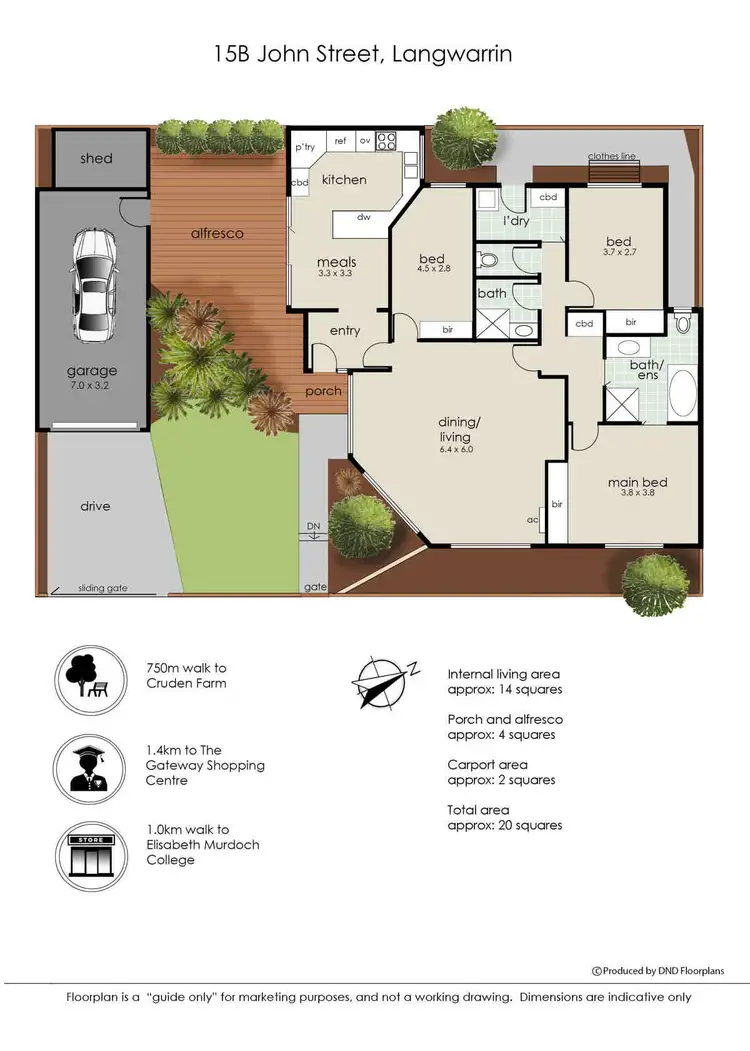 Floorplan of Homely unit listing, 15B John Street, Langwarrin VIC 3910