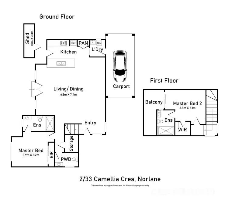 Floorplan of Homely townhouse listing, 2/33 Camellia Crescent, Norlane VIC 3214