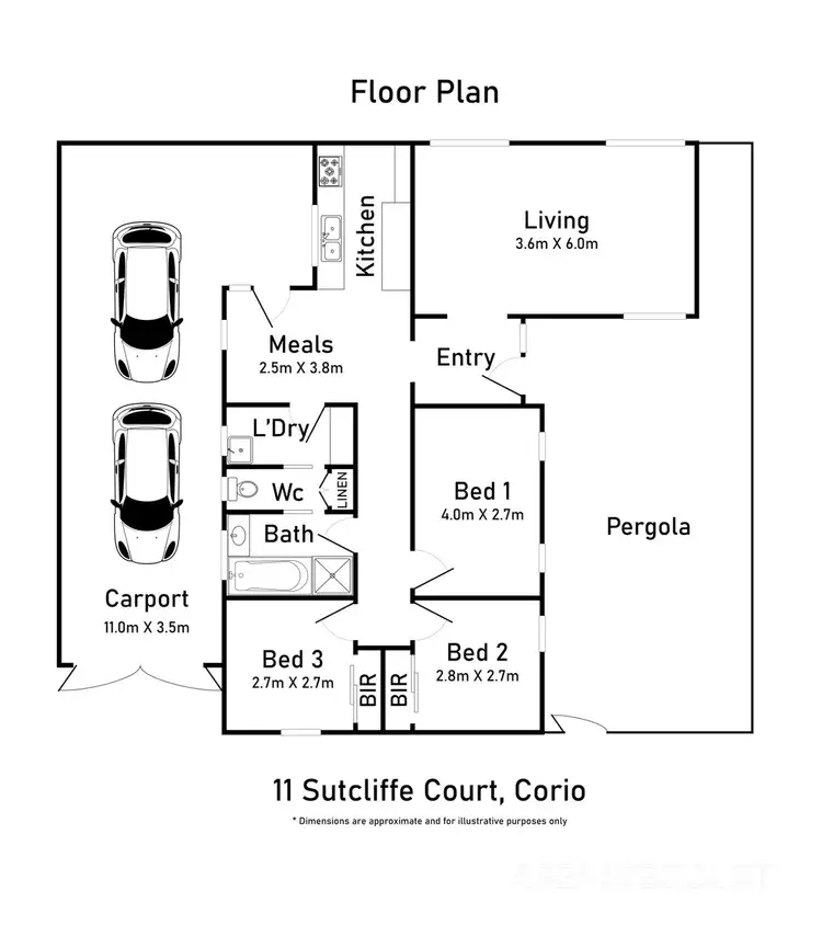Floorplan of Homely house listing, 11 Sutcliffe Court, Corio VIC 3214