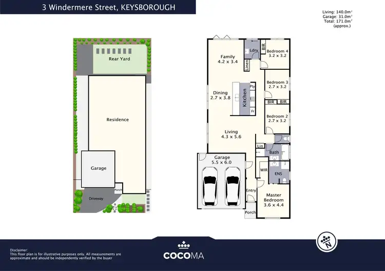 Floorplan of Homely house listing, 3 Windermere Street, Keysborough VIC 3173