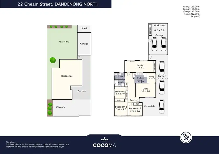 Floorplan of Homely house listing, 22 Cheam Street, Dandenong North VIC 3175