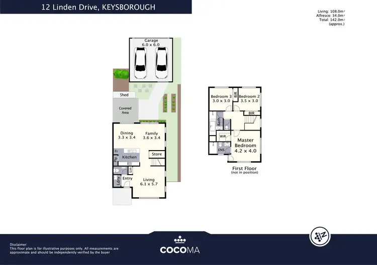 Floorplan of Homely townhouse listing, 12 Linden Drive, Keysborough VIC 3173