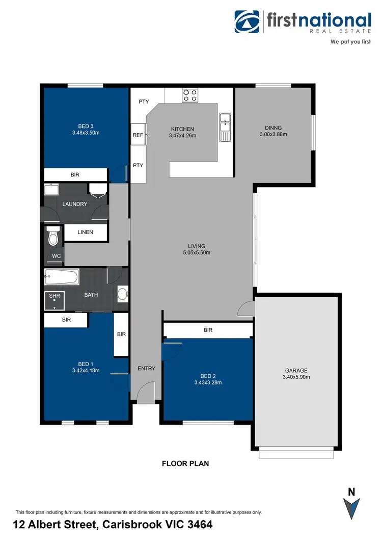 Floorplan of Homely house listing, 12 Albert Street, Carisbrook VIC 3464