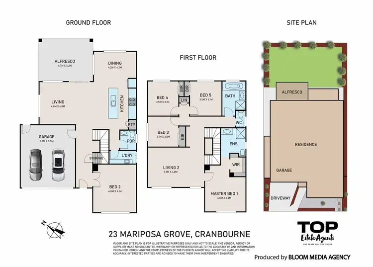 Floorplan of Homely house listing, 23 Mariposa Grove, Cranbourne VIC 3977