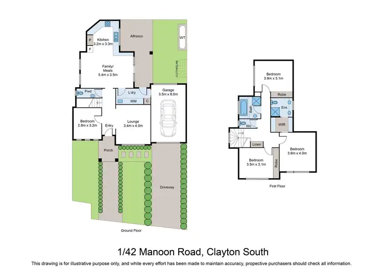 Floorplan of Homely townhouse listing, 1/42 Manoon Road, Clayton South VIC 3169