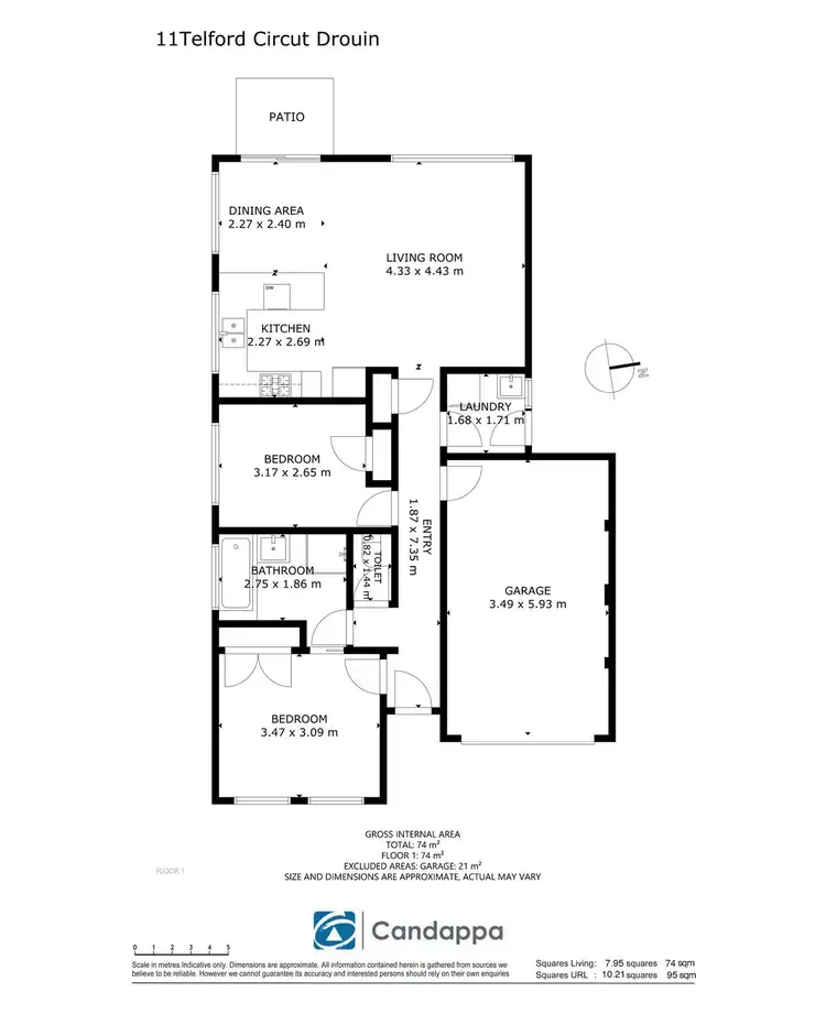 Floorplan of Homely unit listing, 11 Telford Circuit, Drouin VIC 3818