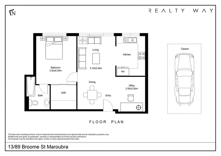Floorplan of Homely unit listing, 13/89 Broome Street, Maroubra NSW 2035