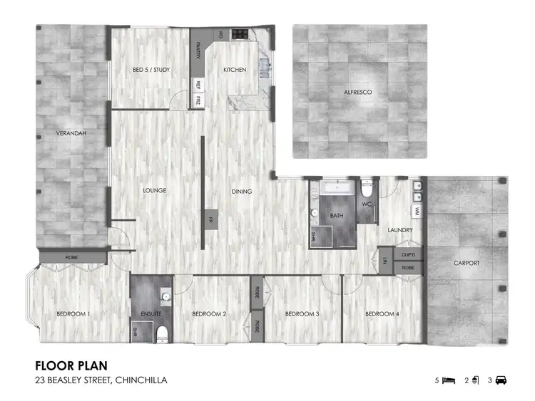 Floorplan of Homely house listing, 23 Beasley Street, Chinchilla QLD 4413