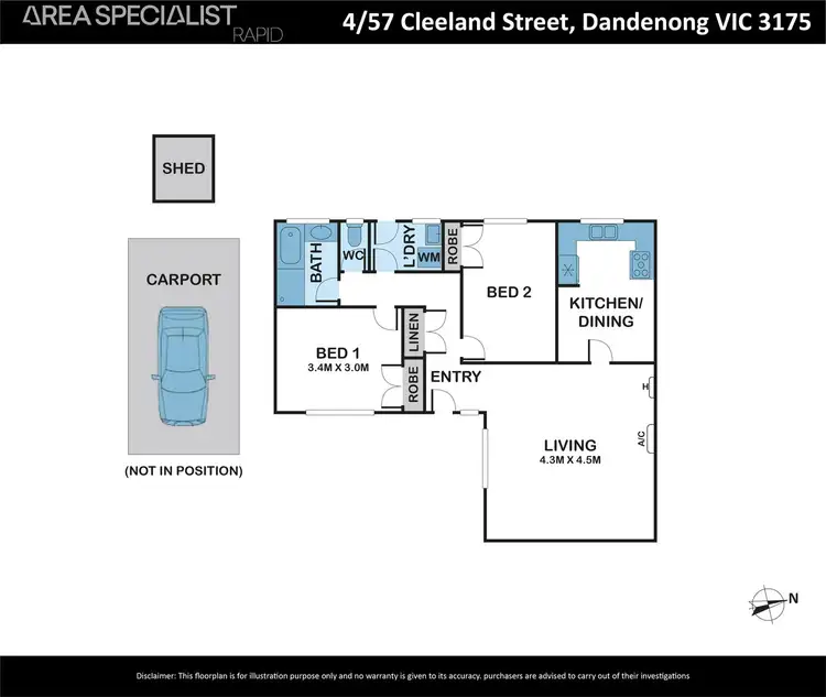 Floorplan of Homely unit listing, 4/57-59 Cleeland Street, Dandenong VIC 3175