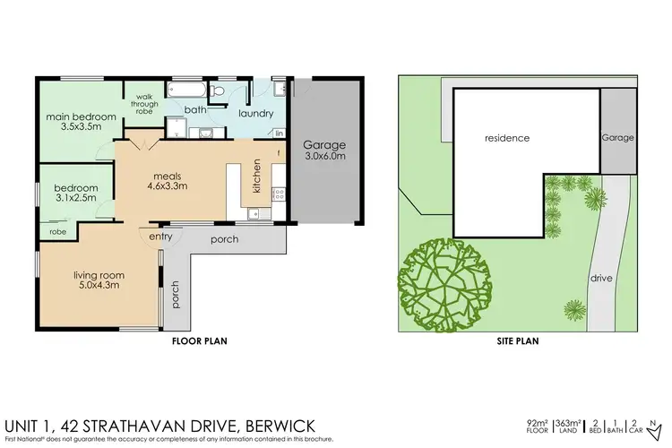 Floorplan of Homely unit listing, 1/42 Strathavan Drive, Berwick VIC 3806