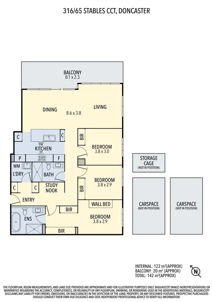 Floorplan of Homely apartment listing, 316/65 Stables Circuit, Doncaster VIC 3108