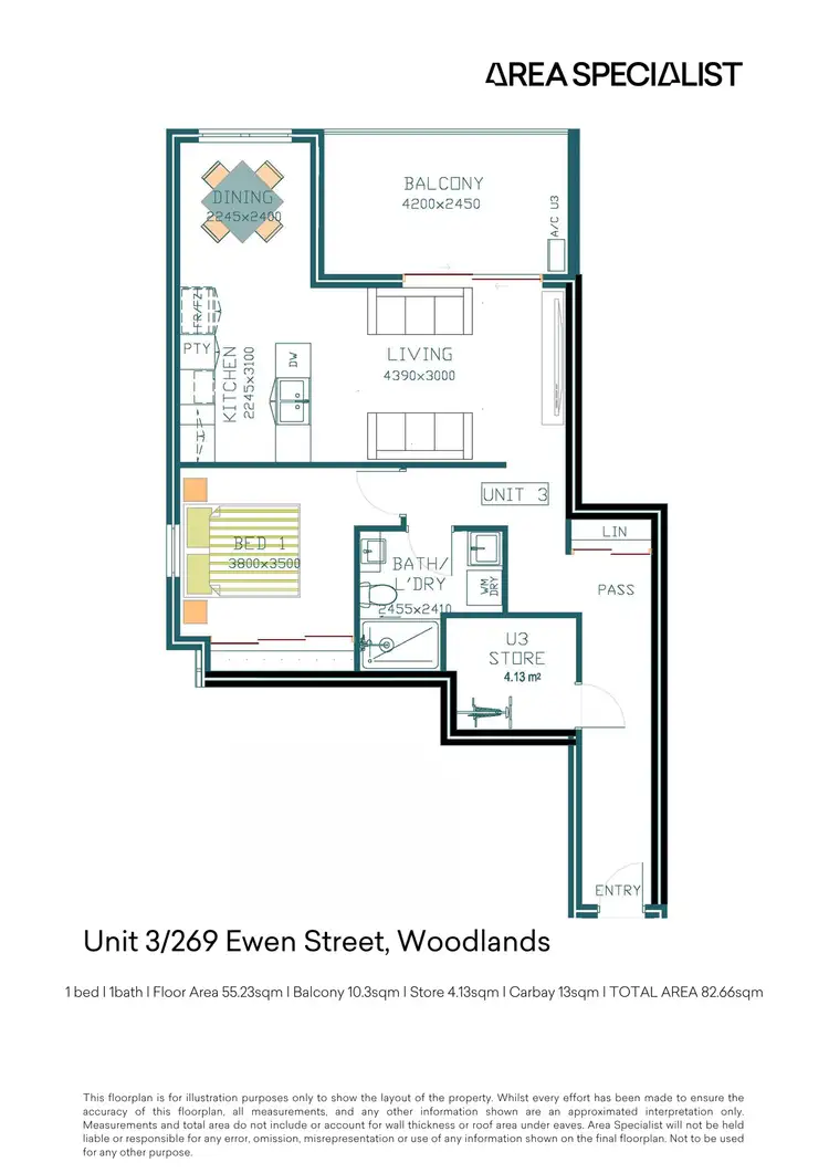 Floorplan of Homely unit listing, 3/269 Ewen Street, Woodlands WA 6018