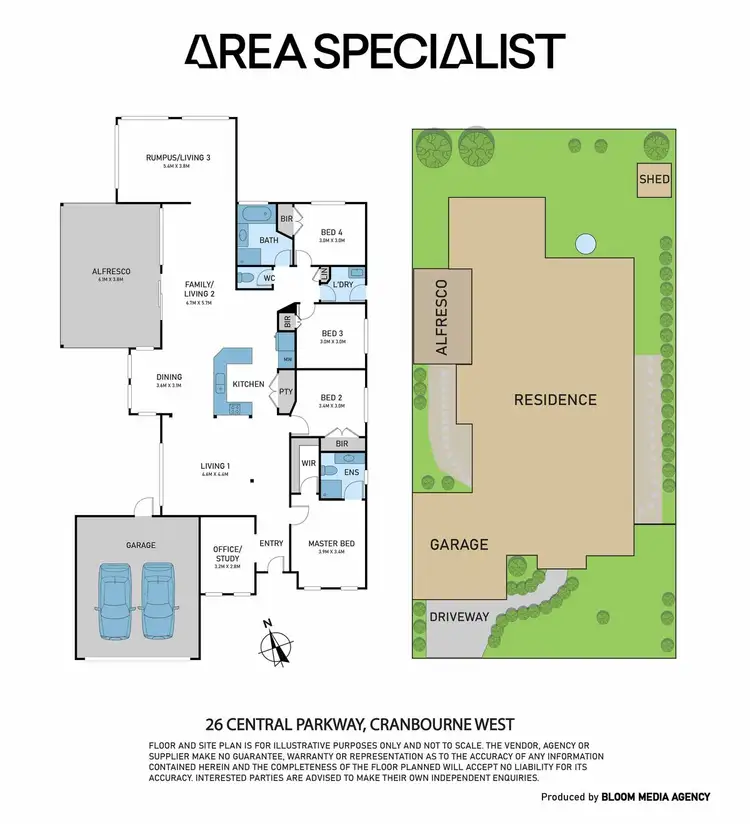 Floorplan of Homely house listing, 26 Central Parkway, Cranbourne West VIC 3977