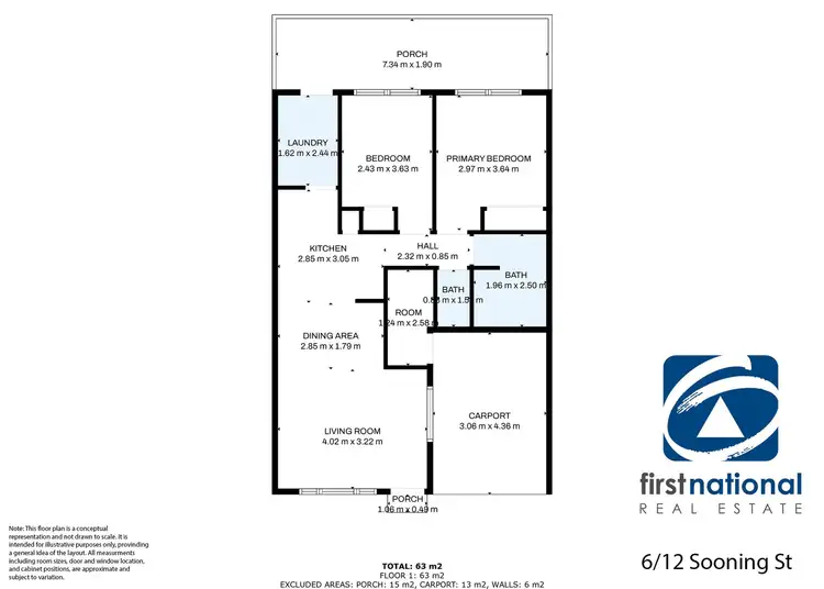 Floorplan of Homely unit listing, 6/12 Sooning Street, Hermit Park QLD 4812