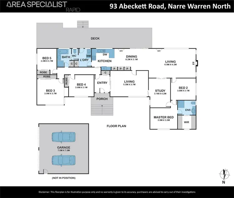 Floorplan of Homely house listing, 93 Abeckett Road, Narre Warren North VIC 3804