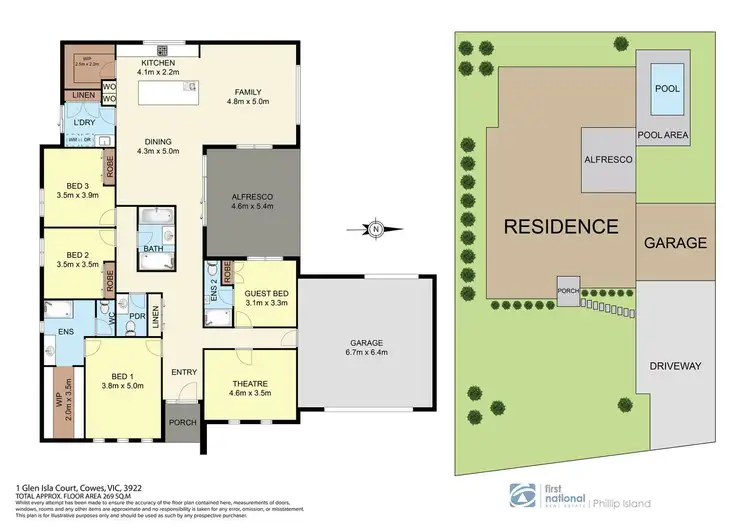 Floorplan of Homely house listing, 1 Glen Isla Court, Cowes VIC 3922