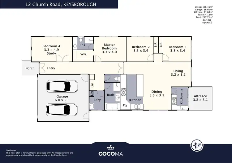 Floorplan of Homely house listing, 12 Church Road, Keysborough VIC 3173