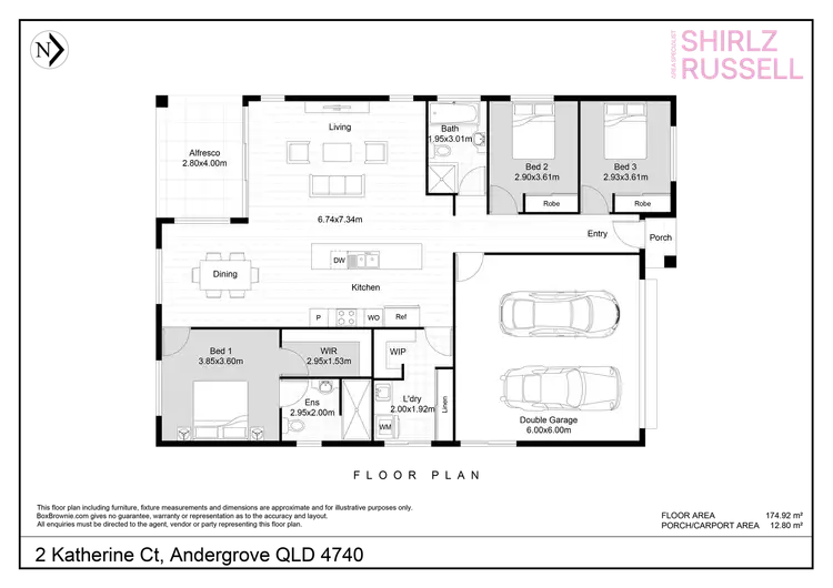 Floorplan of Homely house listing, 2 Katherine Court, Andergrove QLD 4740