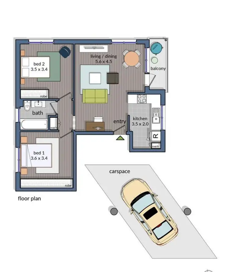 Floorplan of Homely apartment listing, 2/324B Marrickville Road, Marrickville NSW 2204