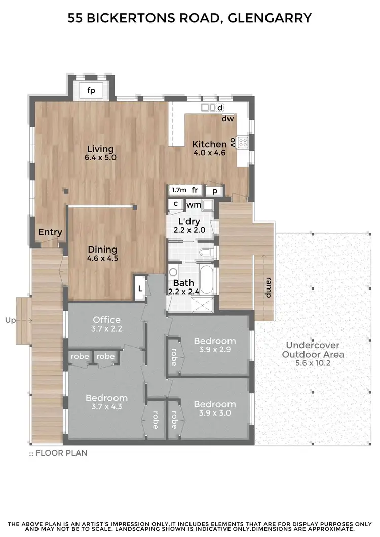 Floorplan of Homely rural property listing, 55 Bickertons Road, Glengarry North VIC 3854