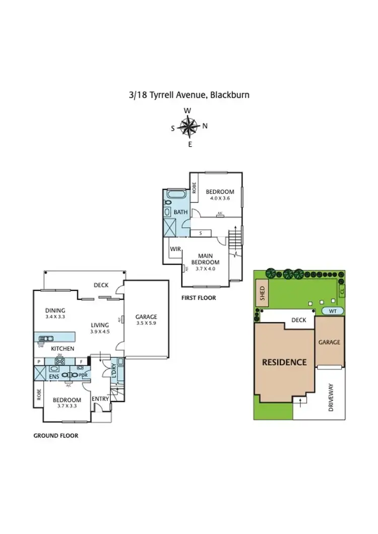 Floorplan of Homely townhouse listing, 3/18 Tyrrell Avenue, Blackburn VIC 3130