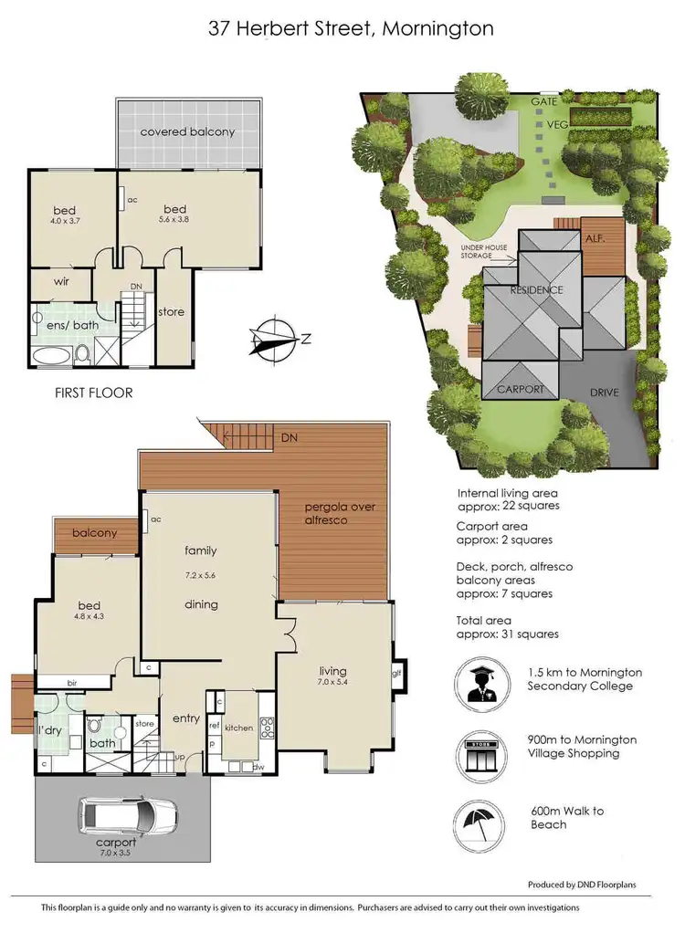 Floorplan of Homely house listing, 37 Herbert Street, Mornington VIC 3931