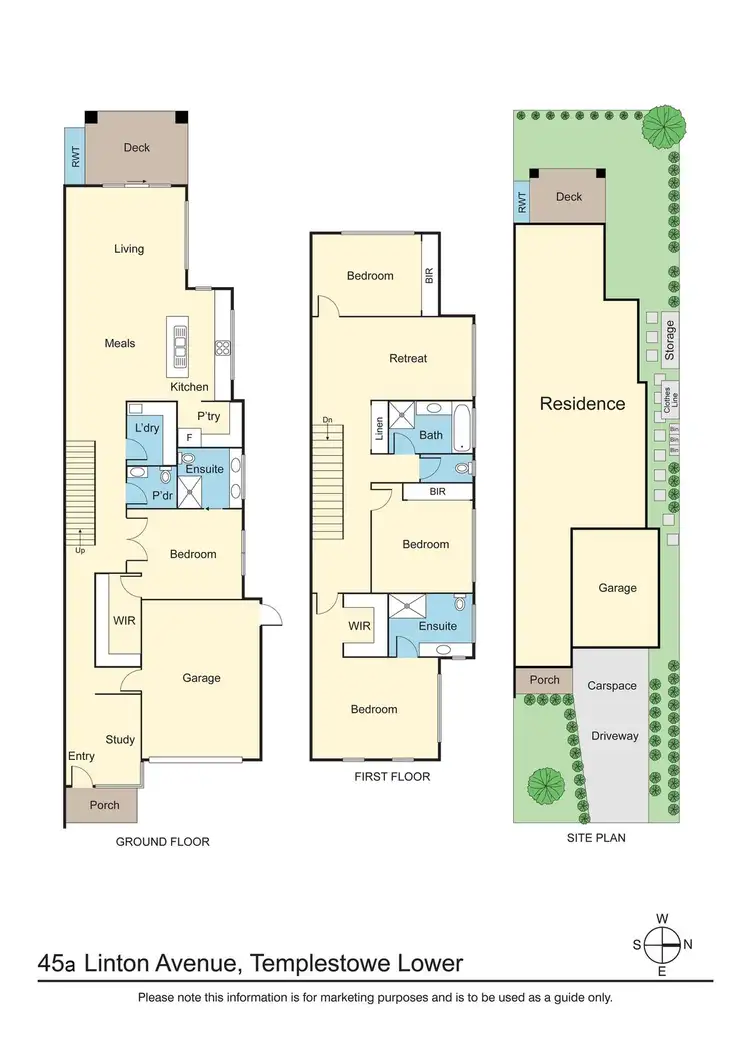 Floorplan of Homely townhouse listing, 45A Linton Avenue, Templestowe Lower VIC 3107
