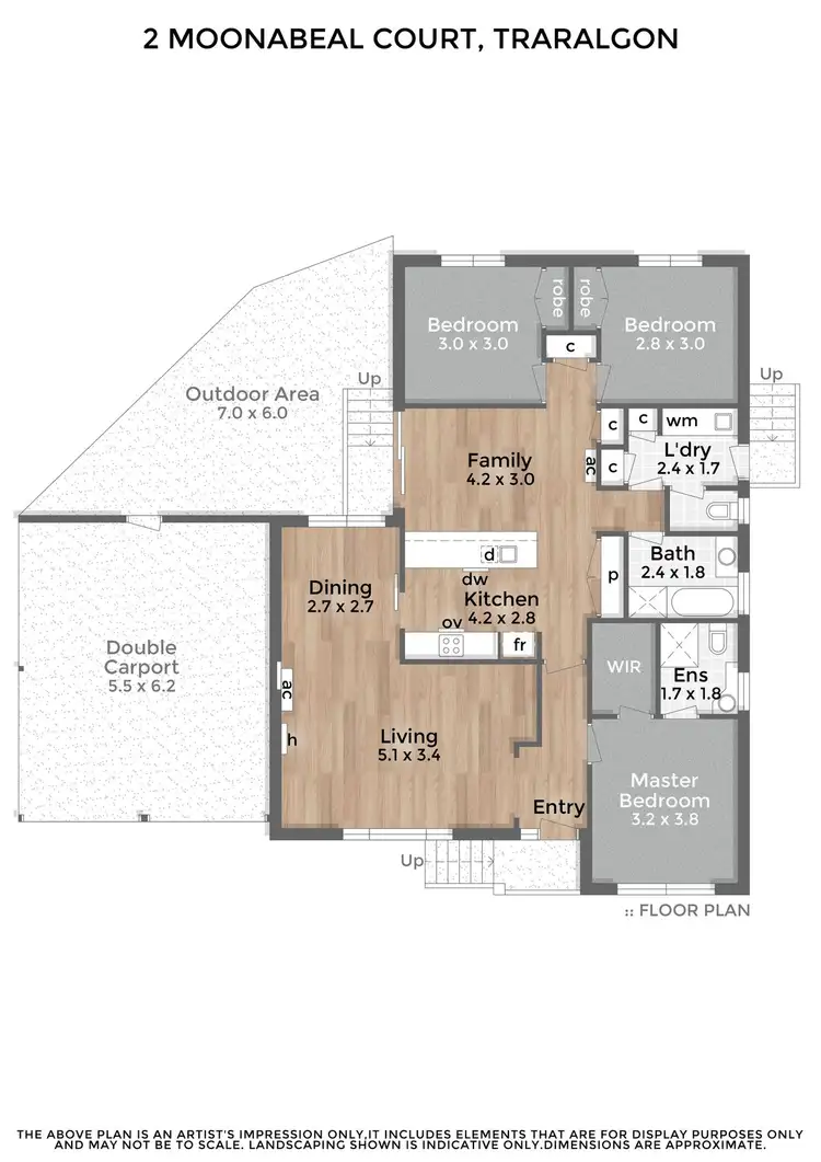 Floorplan of Homely house listing, 2 Moonabeal Court, Traralgon VIC 3844