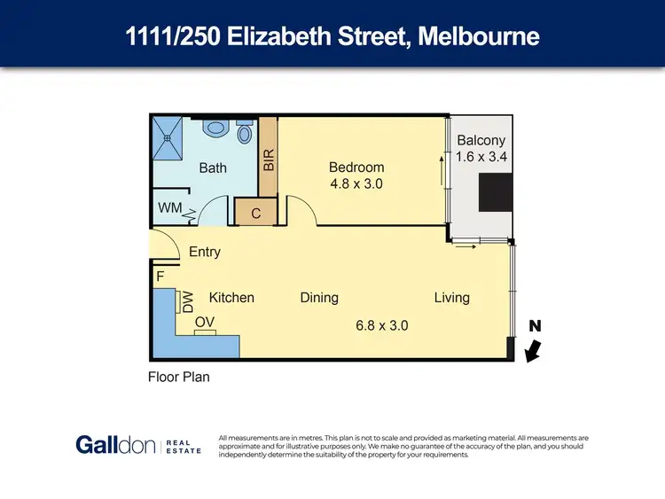 Floorplan of Homely apartment listing, 1111/250 Elizabeth Street, Melbourne VIC 3000