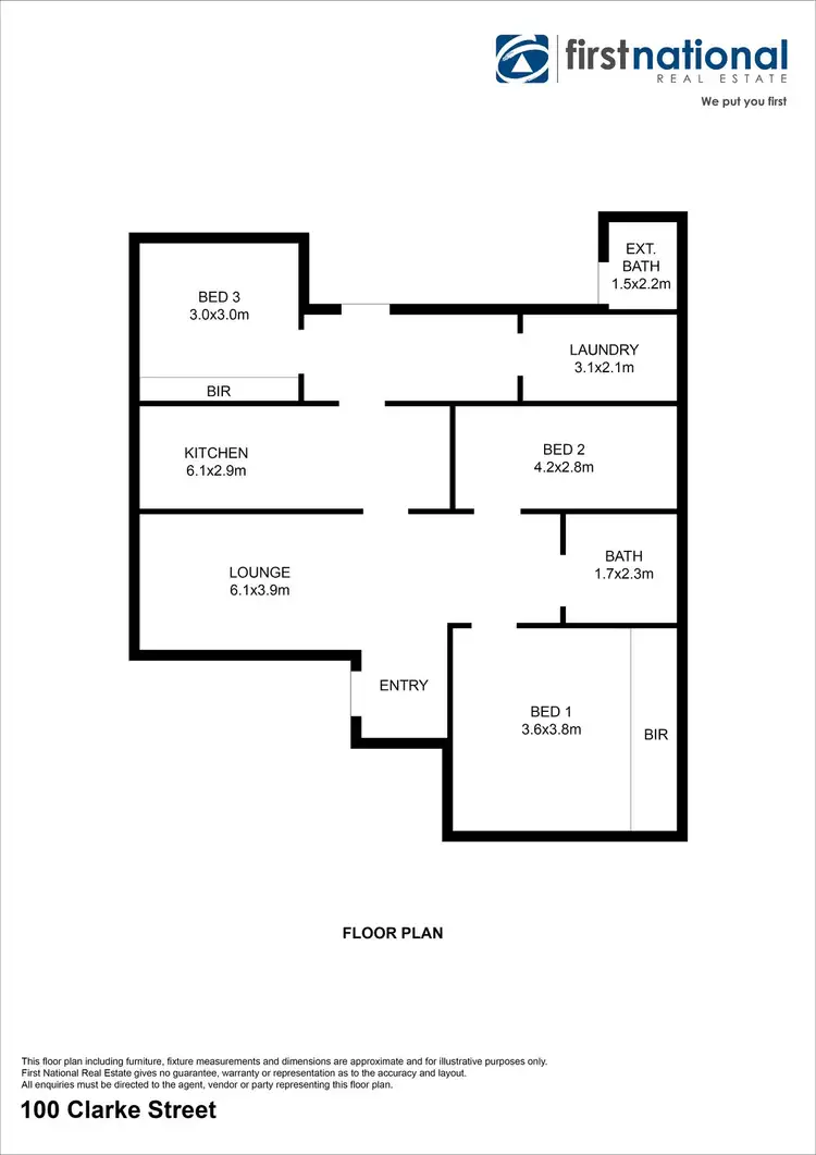 Floorplan of Homely house listing, 100 Clarke Street, Broken Hill NSW 2880