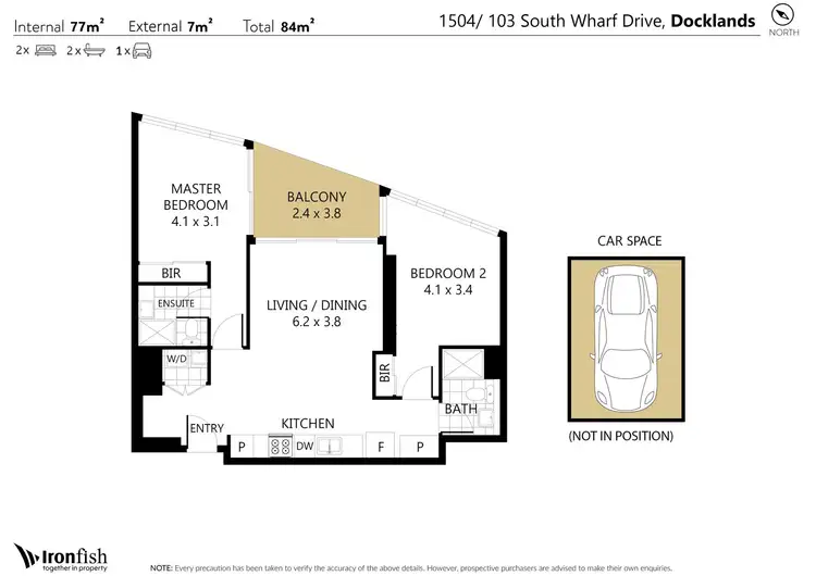 Floorplan of Homely apartment listing, 1504/103 South Wharf Drive, Docklands VIC 3008