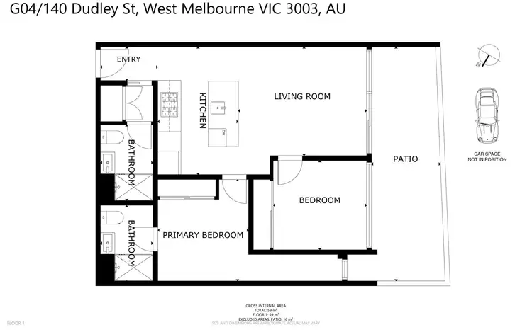 Floorplan of Homely apartment listing, G04/140 Dudley St, West Melbourne VIC 3003