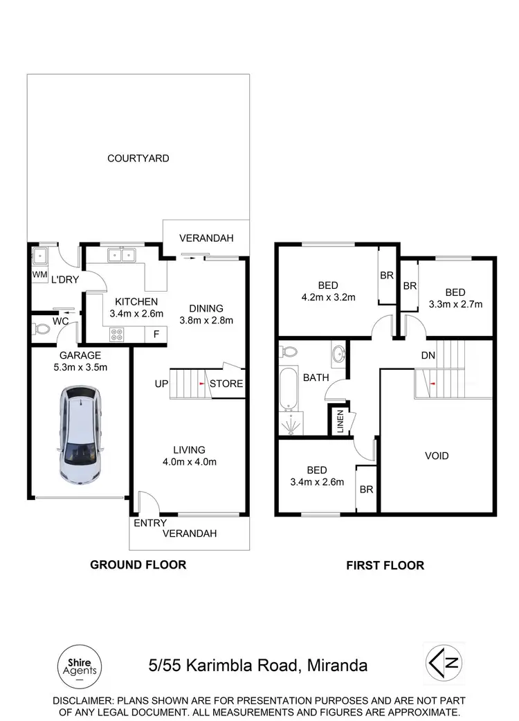Floorplan of Homely townhouse listing, 5/55 Karimbla Road, Miranda NSW 2228