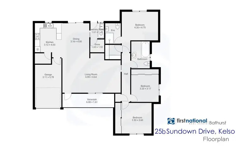 Floorplan of Homely semi-detached listing, 25B Sundown Drive, Kelso NSW 2795