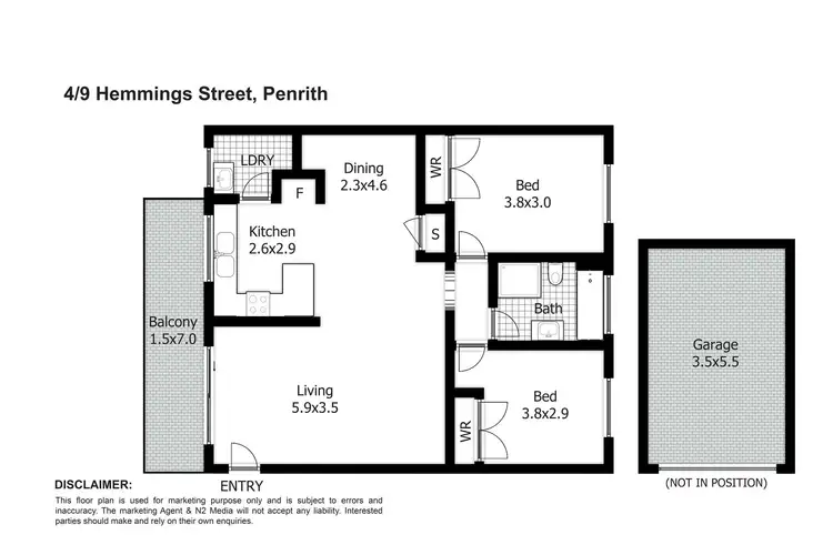 Floorplan of Homely unit listing, 4/9 Hemmings Street, Penrith NSW 2750