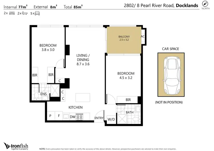Floorplan of Homely apartment listing, 2802/8 Pearl River Road, Docklands VIC 3008
