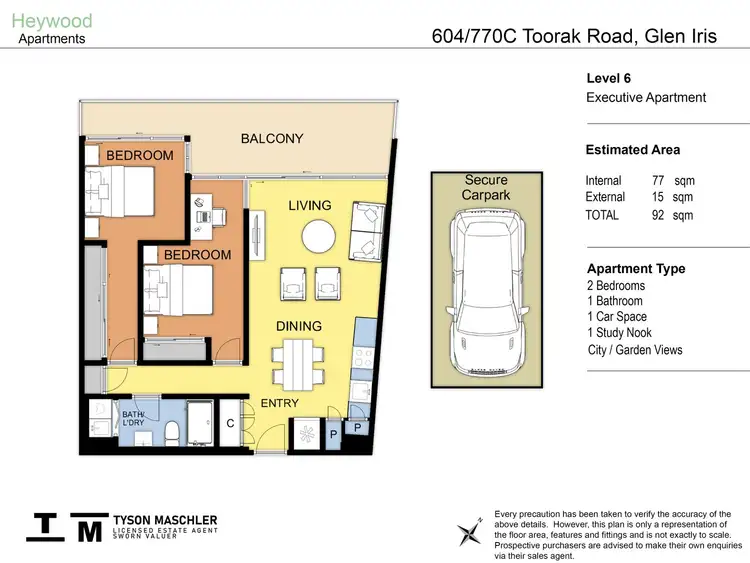 Floorplan of Homely apartment listing, 604/770C Toorak Road, Glen Iris VIC 3146