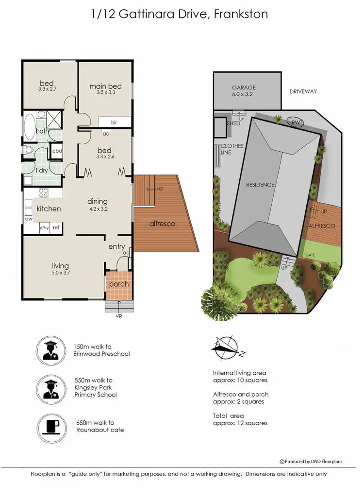 Floorplan of Homely unit listing, 1/12 Gattinara Drive, Frankston VIC 3199